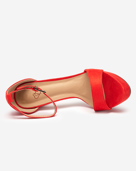 OUTLET Помаранчеві жіночі босоніжки на вищому каблуці Cerista - Взуття