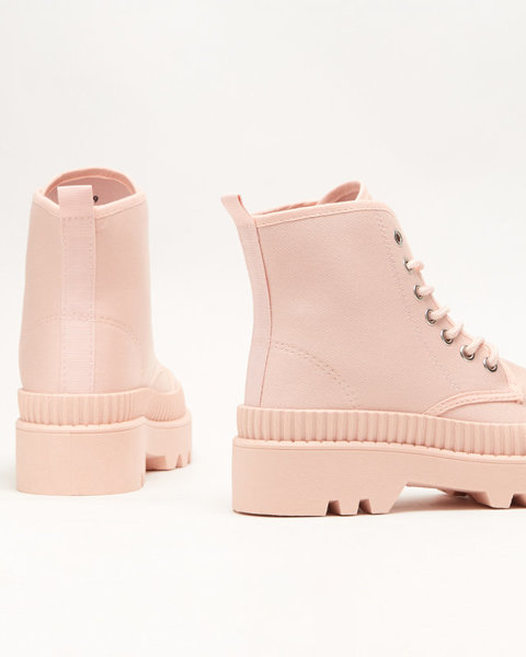 OUTLET Рожеві жіночі черевики на плоскому каблуці Roulle - Взуття