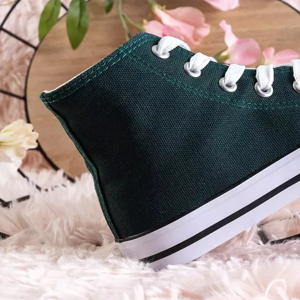 OUTLET Темно-зелені дитячі високі кросівки Wikitoria - Взуття