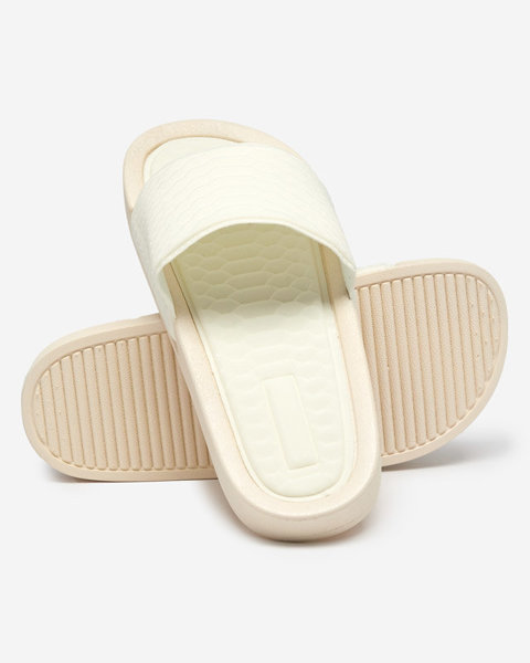OUTLET Жіночі білі тапочки з тисненням Galite - Взуття