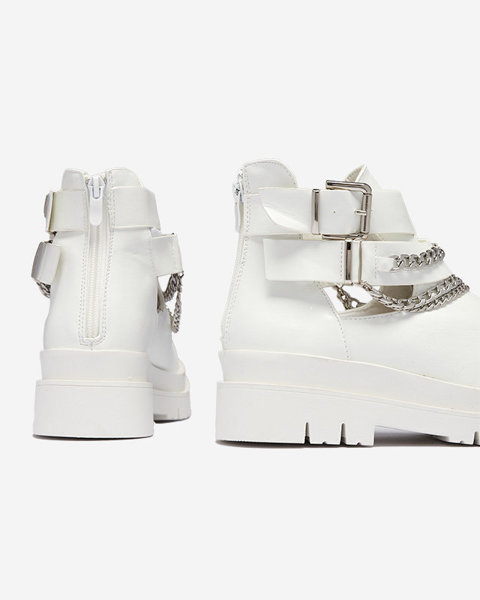 OUTLET Жіночі черевики з вирізами білого кольору Setica - Взуття