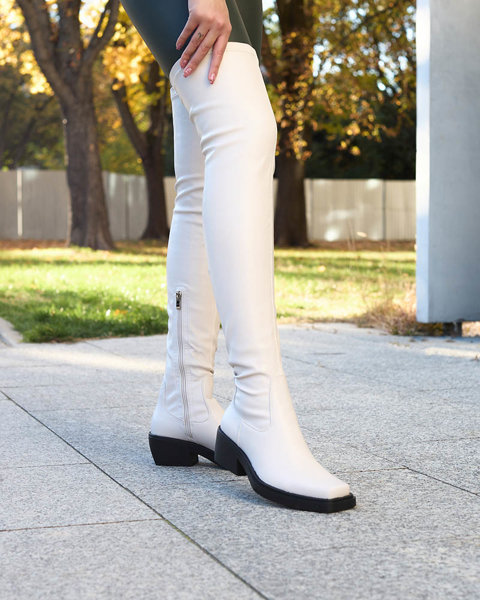 OUTLET Жіночі чоботи вище коліна бежевого кольору Arrit- Footwear