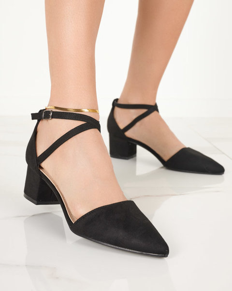 OUTLET Жіночі чорні босоніжки на стовпі Crisco - Взуття