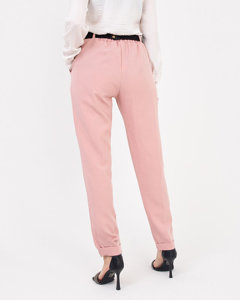 Рожеві жіночі штани з ременем