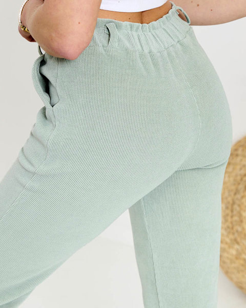 Широкі зелені жіночі вельветові штани - Одяг