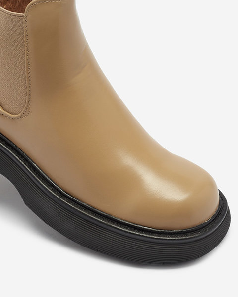 Світло-коричневі жіночі чоботи на масивній підошві Somico