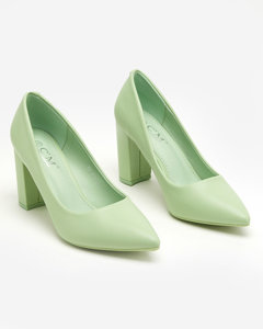 Світло-зелені жіночі туфлі на каблуці Sweet