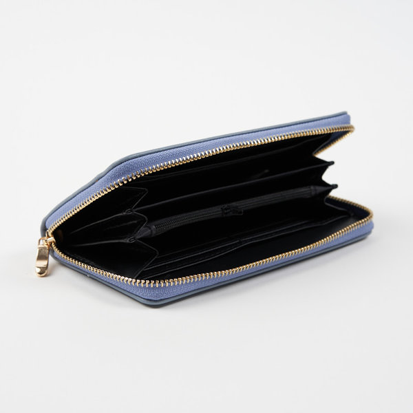 Великий синій жіночий гаманець з екологічної шкіри - Аксесуари