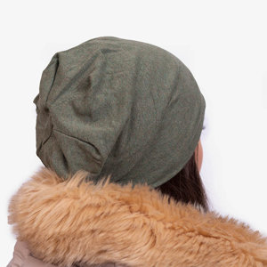 Зелена жіноча утеплена шапка