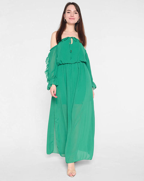 Жіноча темно-зелена іспанська сукня максі - Одяг