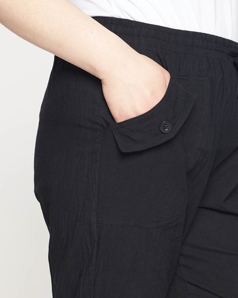 Жіночі чорні шорти довжиною до колін - Одяг