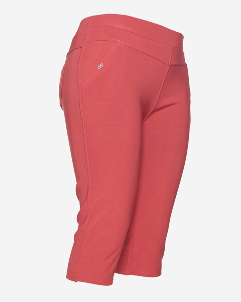 Жіночі шорти довжиною 3/4 коралового кольору PLUS SIZE - Одяг