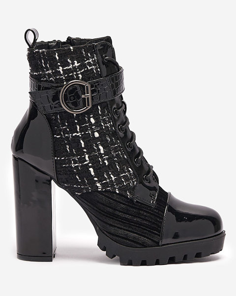 Жіночі високі чоботи на шпильці чорного кольору Cochanea - Взуття